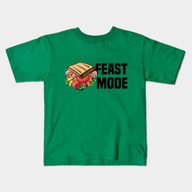 "FEAST MODE" Graphic Tee Kids T-Shirt by moobear94